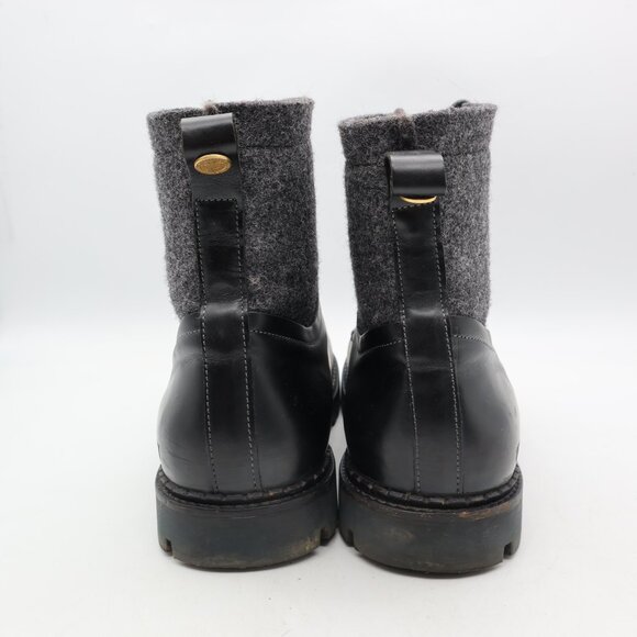 Birkenstock Timmins Men's Size EU 45 US 12 High Black Leather Boots Boiled Wool - Picture 5 of 13